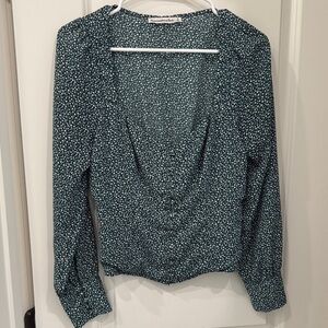 Abercrombie & Fitch Teal Floral Blouse